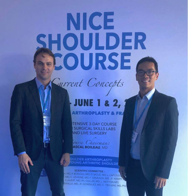 Os Drs Fernando Mothes e Fabio Matsumoto participam do Nice Shoulder Course