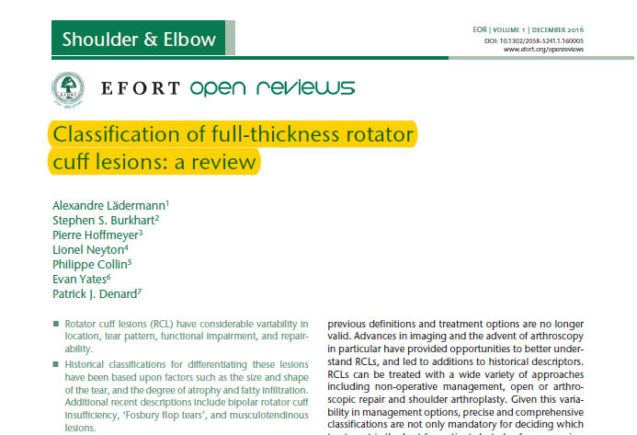 Discusssão: Classificações das Lesões Completas do Manguito Rotador: uma revisão
